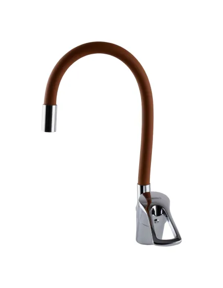 Змішувач для кухні Domino Sirius DSV-203SLR-Brown, гофровилив, коричневий, на гайці - 4