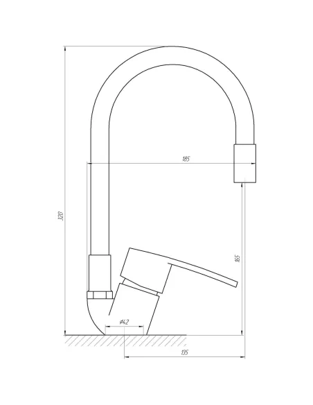 Змішувач для кухні Domino Sirius DSV-203SLR-Brown, гофровилив, коричневий, на гайці - 6