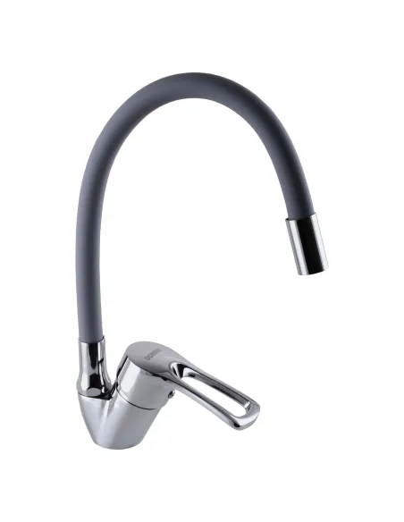 Смеситель для кухни с гибким изливом Domino Sirius DSV-203SLR-Gray серый гофрогусак - 1