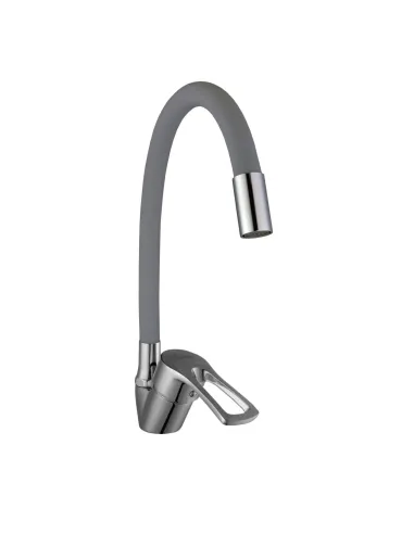 Смеситель для кухни с гибким изливом Domino Sirius DSV-203SLR-Gray серый гофрогусак - 2