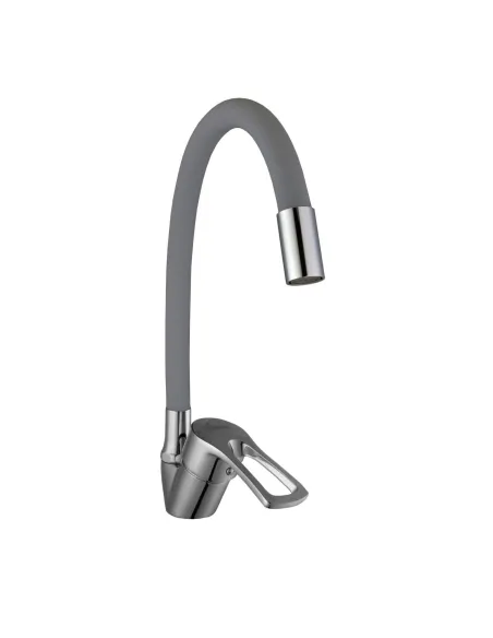 Смеситель для кухни с гибким изливом Domino Sirius DSV-203SLR-Gray серый гофрогусак - 2