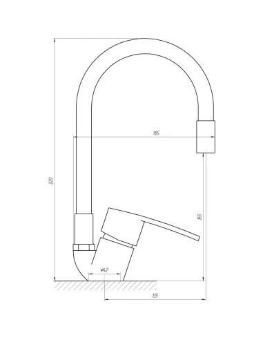 Смеситель для кухни с гибким изливом Domino Sirius DSV-203SLR-Gray серый гофрогусак - 5