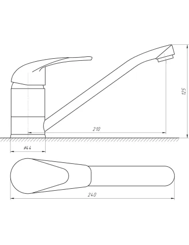 Змішувач для кухні EcoMix Elit EM-N-103, діаметр 35мм, кріплення-шпилька - 5