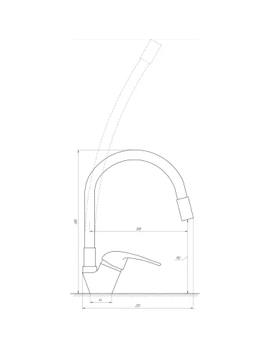 Змішувач для кухні EcoMix Energo E-GEZ-203SLR-BLACK, D40, чорний, на гайці - 5