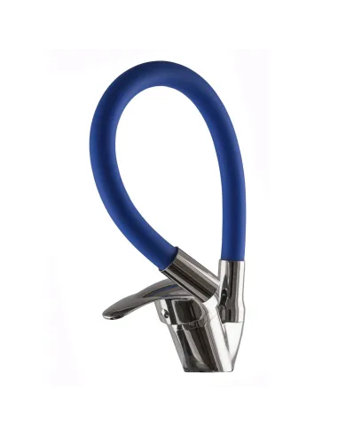 Смеситель для кухни с гибким изливом EcoMix Energo E-GEZ-203SLR-BLUE синий гофроизлив, на гайке - 4