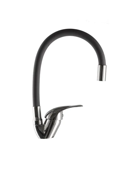 Змішувач для кухні EcoMix Energo E-GEZ-203SLR-GRAY, D40, сірий, гофровилив, на гайці - 1