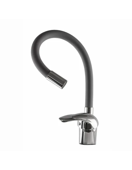 Змішувач для кухні EcoMix Energo E-GEZ-203SLR-GRAY, D40, сірий, гофровилив, на гайці - 4