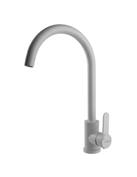 Смеситель для кухни MixMIRA MS1-203S-WW,  белый, боковой, нержавейка, на гайке - 1