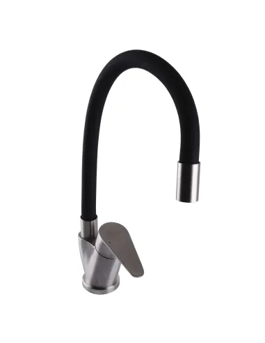 Смеситель для кухни MixMIRA MSM-203SB, боковой, черный, гофроизлив, нержавейка, на гайке - 3