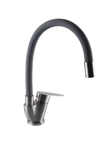 Смеситель для кухни MixMIRA MSM-203SG, боковой, серый, гофроизлив, нержавейка, на гайке - 3