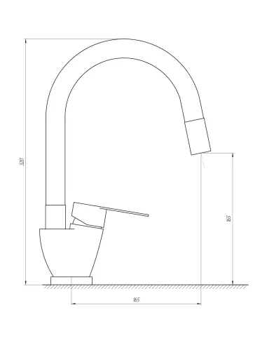 Смеситель для кухни MixMIRA MSM-203SG, боковой, серый, гофроизлив, нержавейка, на гайке - 4