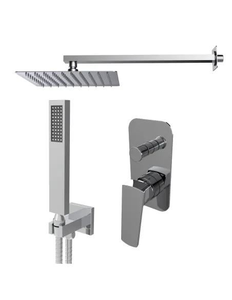 Змішувач для душу вбудований Topaz Lexi TLG 21205-H57, ручна та верхня лійка, горизонтальний, хром - 1