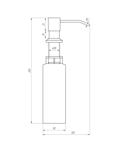 Дозатор для кухонной мойки Globus Lux SS8444, врезной, нержавеющая сталь - 2