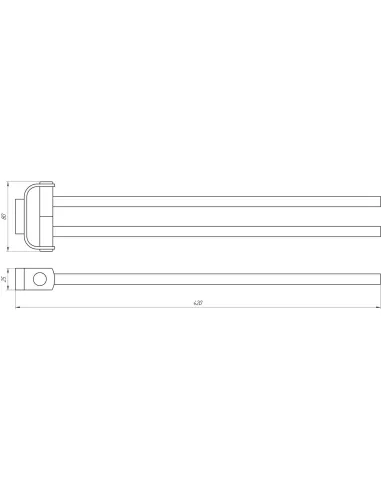 Полотенцедержатель Topaz TKB 8331 двойной, поворотный - 3