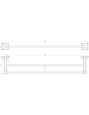 Тримач для рушників Topaz TKB 9911/60, подвійний, прямий, 60 см - 4
