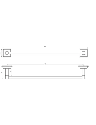 Полотенцедержатель Topaz TKB 9912/45 прямой, 45 см - 3