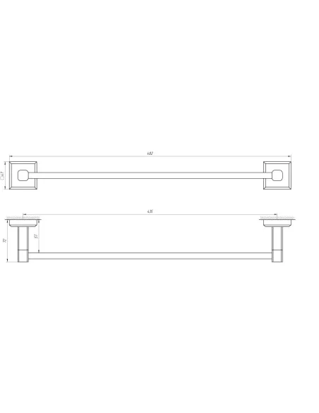 Полотенцедержатель Topaz TKB 9912/45 прямой, 45 см - 3