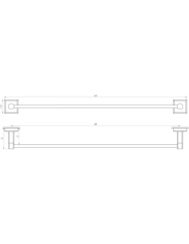 Тримач для рушників Topaz TKB 9912/60, прямий, 60 см - 3