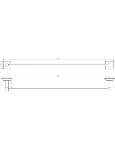 Тримач для рушників Topaz TKB 9912/60, прямий, 60 см - 3