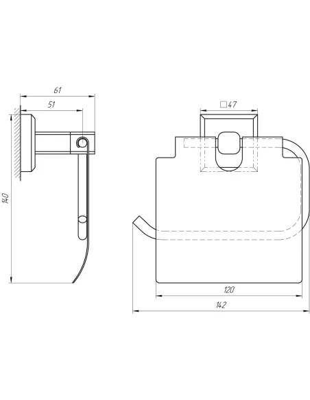 Тримач для туалетного паперу Topaz TKB 9926 з кришкою, латунь - 4