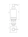 Дозатор для жидкого мыла навесной Topaz TKB 9933A стекляный, квадратный - 4
