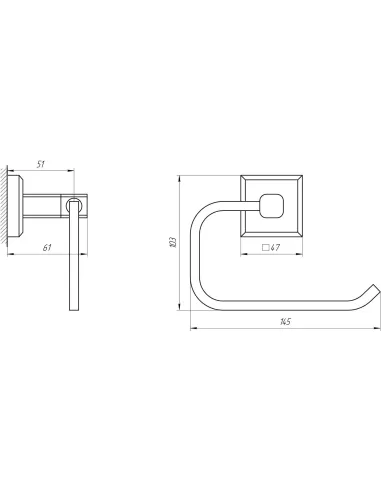 Тримач для туалетного паперу Topaz TKB 9916-BL, скоба, латунь, чорний - 2
