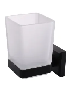 Одинарный стакан для ванной комнаты Topaz TKB 9921A-BL квадратный, черный - 1