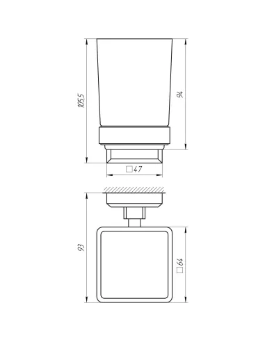 Склянка Topaz TKB 9921A-BL, квадратний, одинарний, чорний - 4