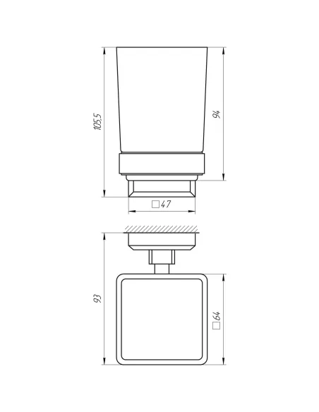 Склянка Topaz TKB 9921A-BL, квадратний, одинарний, чорний - 4