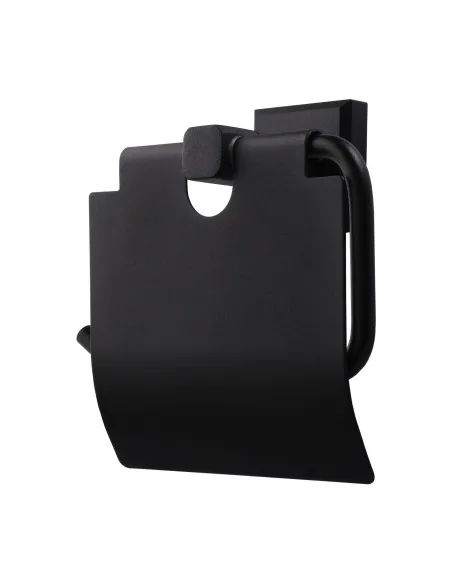 Тримач для туалетного паперу Topaz TKB 9926-BL з кришкою, матовий, чорний - 1