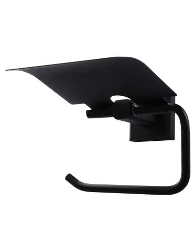 Тримач для туалетного паперу Topaz TKB 9926-BL з кришкою, матовий, чорний - 2