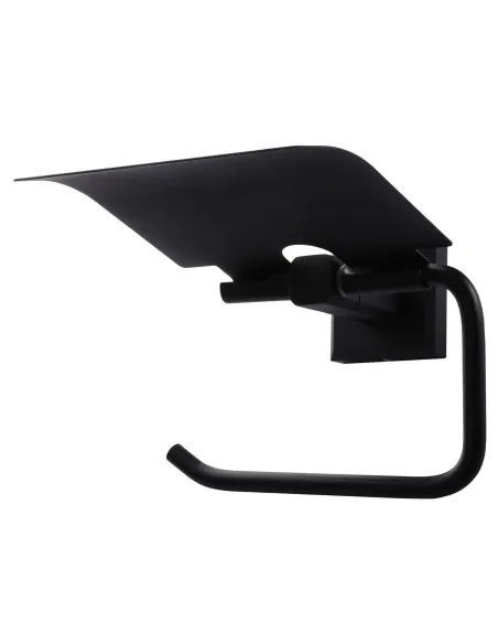 Тримач для туалетного паперу Topaz TKB 9926-BL з кришкою, матовий, чорний - 2