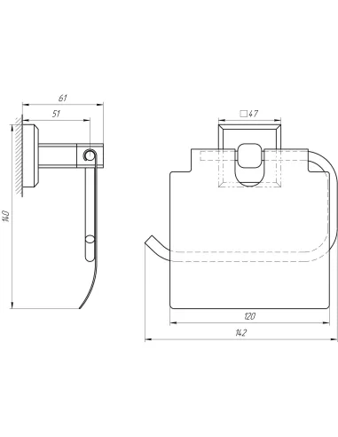 Тримач для туалетного паперу Topaz TKB 9926-BL з кришкою, матовий, чорний - 3