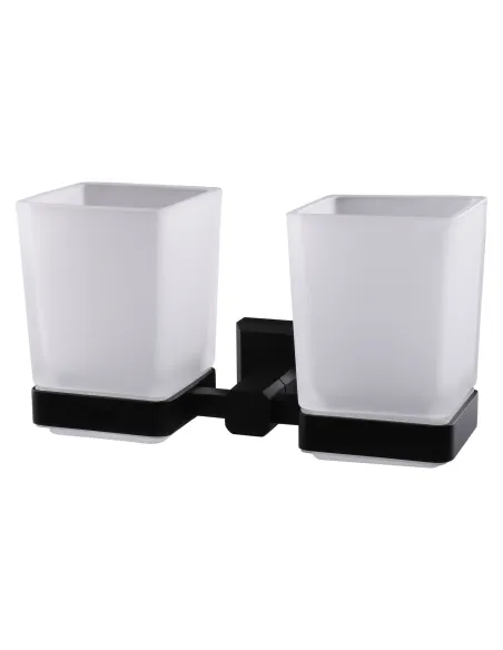 Двойной стакан для ванной комнаты Topaz TKB 9928A-BL квадратный, стекло - 1