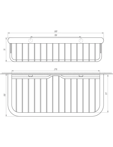 Полиця Topaz 4101, сітка, пряма, латунь - 4