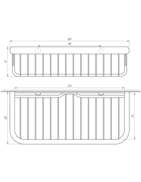Полиця Topaz 4101, сітка, пряма, латунь - 4
