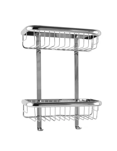 Полиця Topaz 4102, подвійна, з гачками, сітка, пряма - 2