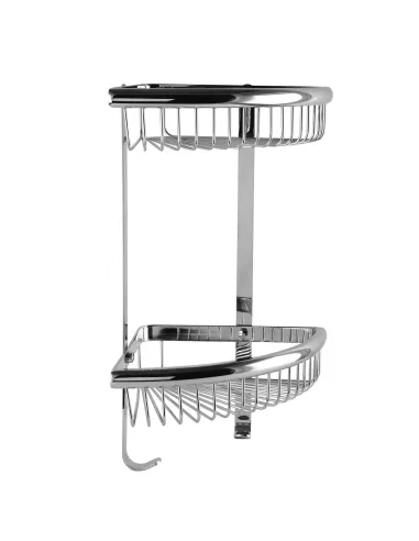 Полиця Topaz 4115-2, подвійна, латунь, з гачками - 2