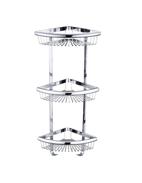 Полиця Topaz 4115-3, потрійна, сітка, кутова, з гачками - 1