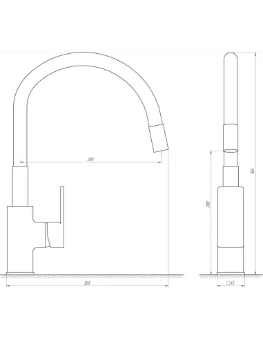 Змішувач для кухні Globus Lux Milano GLM-203LR-2-Arena, латунь, сірий, гофрогусак, на гайці - 4