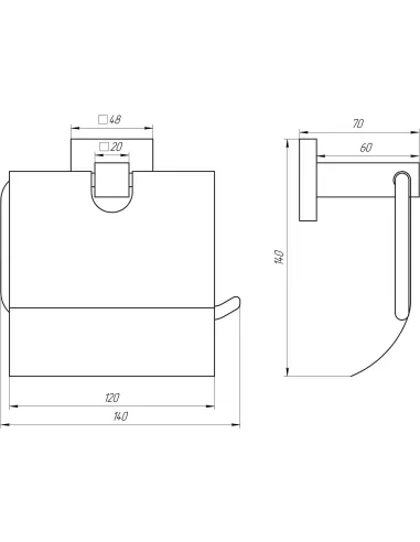Держатель для туалетной бумаги из нержавеющей стали Globus Lux BQ9410 с крышкой - 4