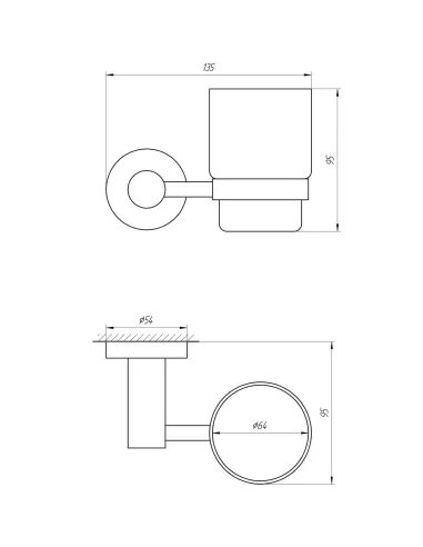 Стакан для ванной комнаты Globus Lux BS8409 черный, матовое стекло - 4