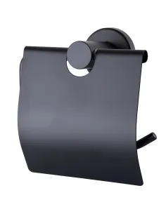 Тримач туалетного паперу Globus Lux BS8410 з кришкою, чорний, нержавіюча сталь - 1