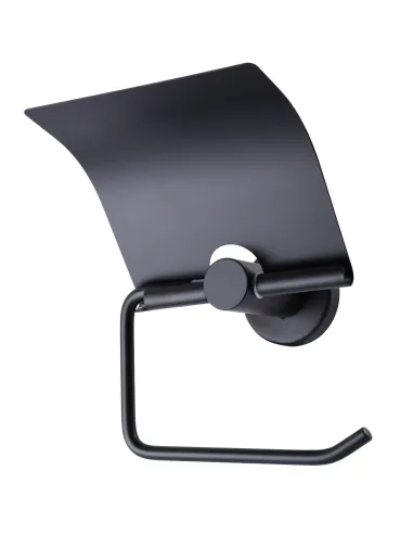 Тримач туалетного паперу Globus Lux BS8410 з кришкою, чорний, нержавіюча сталь - 3