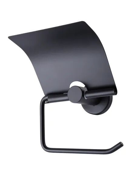 Тримач туалетного паперу Globus Lux BS8410 з кришкою, чорний, нержавіюча сталь - 3