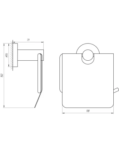 Тримач туалетного паперу Globus Lux BS8410 з кришкою, чорний, нержавіюча сталь - 4