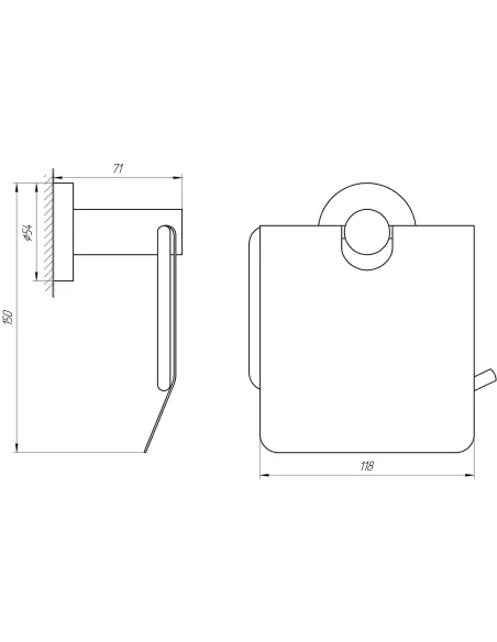 Тримач туалетного паперу Globus Lux BS8410 з кришкою, чорний, нержавіюча сталь - 4