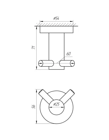 Двойной крючок для полотенец из нержавеющей стали Globus Lux BS8415 - 5