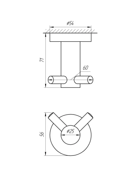 Двойной крючок для полотенец из нержавеющей стали Globus Lux BS8415 - 5