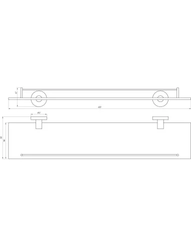 Полка Globus Lux BS8427 з бортами, чорна, матова, нержавіюча сталь - 3